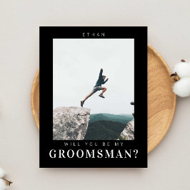 Kommer du att bli min Groomsman Minimal Photo Mode Vykort