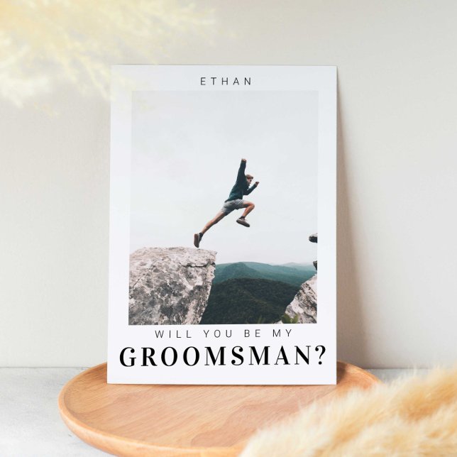 Kommer du att bli min Groomsman-minimalistfoto Mod Inbjudningar (Skapare uppladdad)