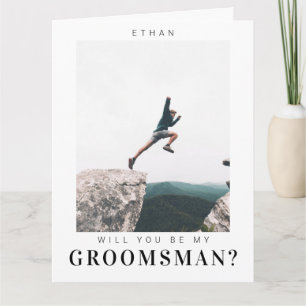 Kommer du att bli min Groomsman-minimalistfoto Mod Kort