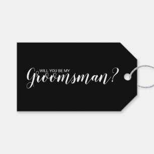 Kommer du att bli min Groomsman? Modern Märkre för Presentetikett