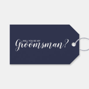 Kommer du att bli min Groomsman? Modern skript - m Presentetikett