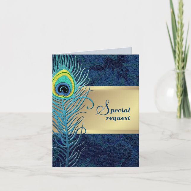 Kommer du att bli min Groomsman? Peacock Feather Inbjudan (Framsida)