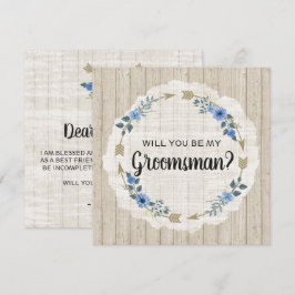 Kommer du att bli min Groomsman Rustic Boho Arrows Inbjudningar