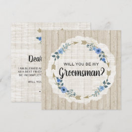 Kommer du att bli min Groomsman Rustic Boho Arrows Inbjudningar