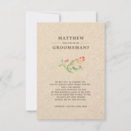 Kommer du att bli min Groomsman? Rustic-inbjudning Inbjudningar