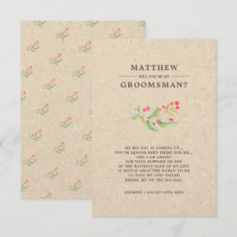 Kommer du att bli min Groomsman? Rustic-inbjudning Inbjudningar