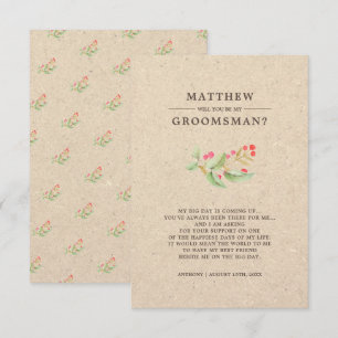 Kommer du att bli min Groomsman? Rustic-inbjudning Inbjudningar