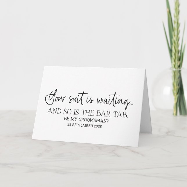 Kommer du att bli min Groomsman som frågar efter b Kort (Framsida)