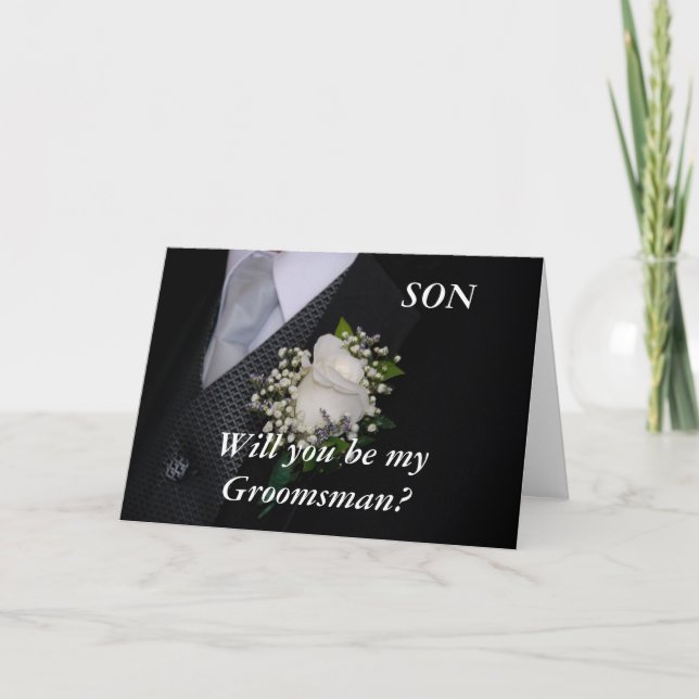 Kommer du att bli min Groomsman-son? Inbjudan (Framsida)