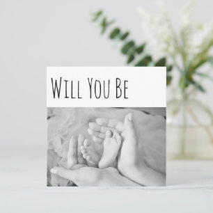 Kommer du att bli min gudmor Baby Feet och Mamma H Kort