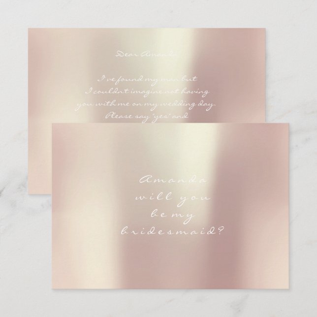 Kommer du att bli min Guld Peach Rosa ? Inbjudningar (Fram/baksida)