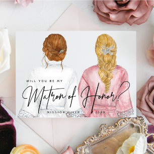 Kommer du att bli min hedersmatron? Flickor i Robe Inbjudningar