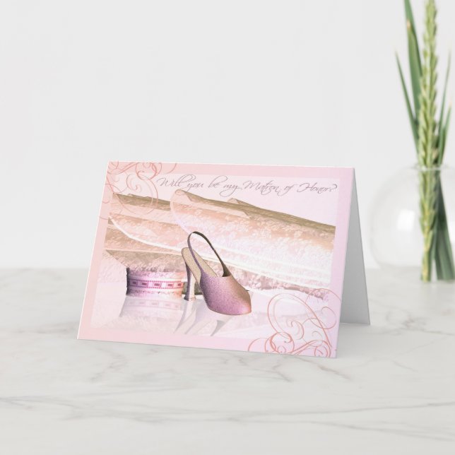 Kommer du att bli min hedersmatron? Med lite veil  Inbjudan (Framsida)