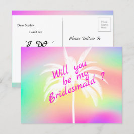 Kommer du att bli min inbjudan till Bridesmaid Whi Vykort