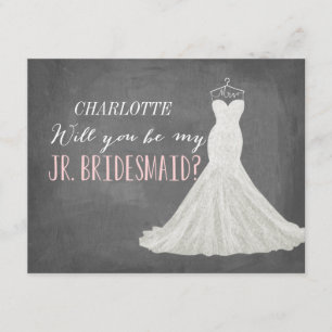Kommer du att bli min Junior Bridesmaid? Bridesm Inbjudningar