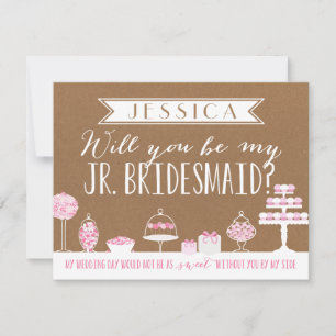 Kommer du att bli min Junior Bridesmaid? Bridesm Inbjudningar