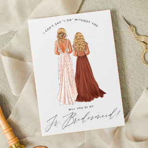 Kommer du att bli min Junior Bridesmaid? Flickor i Inbjudningar