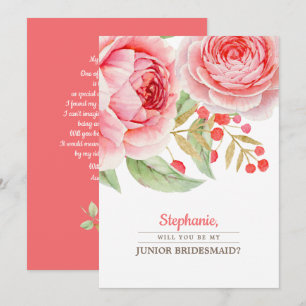 Kommer du att bli min Junior Bridesmaid? Romantic Inbjudningar