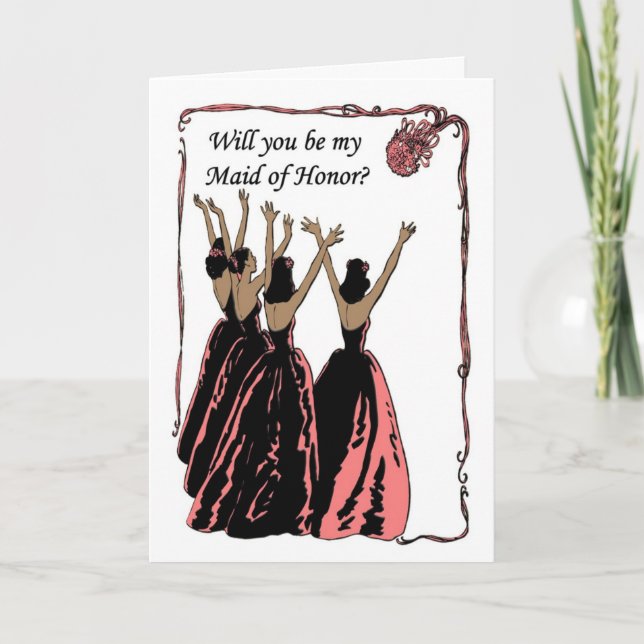 Kommer du att bli min kanel från Maid of honor? Inbjudan (Framsida)