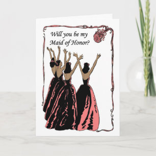 Kommer du att bli min kanel från Maid of honor? Inbjudan
