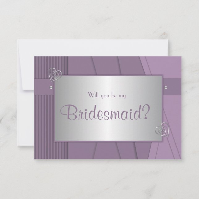 Kommer du att bli min Lila Violet & Silver? Inbjudningar (Framsida)