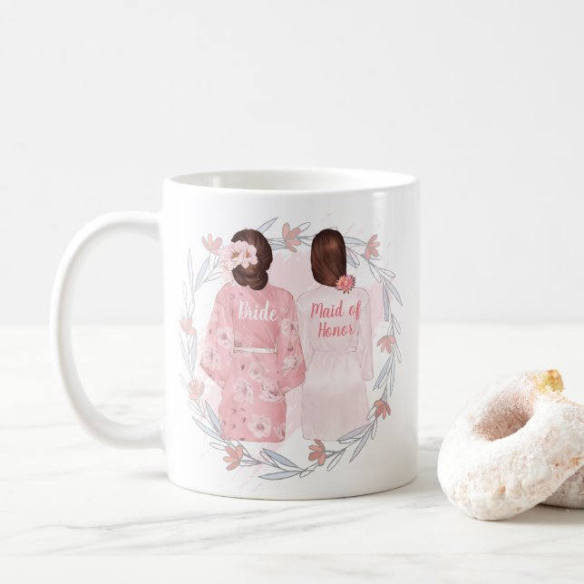 Kommer du att bli min maid of honor-brud? kaffemugg (Med munk)