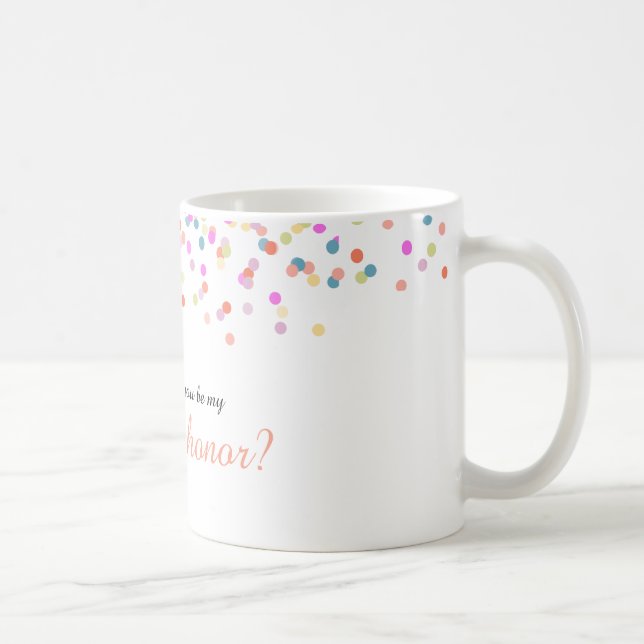 Kommer du att bli min Maid of honor Festive Confet Kaffemugg (Höger)