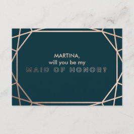 Kommer du att bli min Maid of honor Geometric Diam Inbjudningar