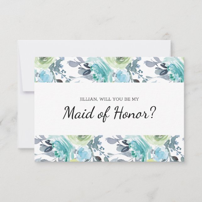 Kommer du att bli min Maid of honor ljusblå Gult? (Framsida)