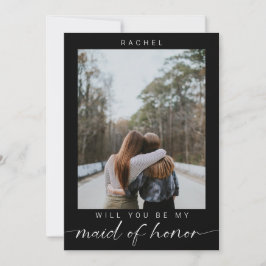 Kommer du att bli min Maid of honor-minimala fotos Inbjudningar