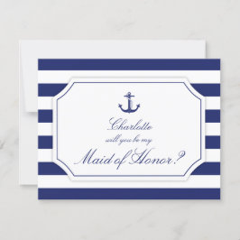 Kommer du att bli min Maid of honor Nautical Ancho Inbjudningar