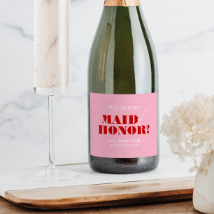Kommer du att bli min Maid of honor Rosa och rött?