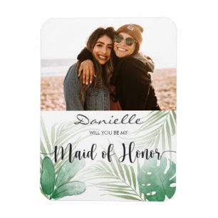 Kommer du att bli min Maid of honor Tropiska Grönt Magnet