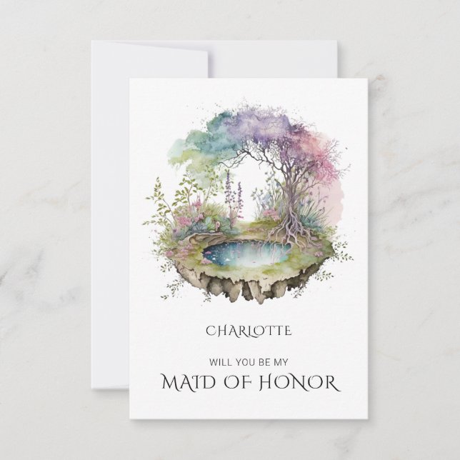 Kommer du att bli min Maid of honor Wishing? Inbjudningar (Framsida)