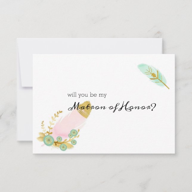 Kommer du att bli min Matron för heder Boho Rosa o (Framsida)