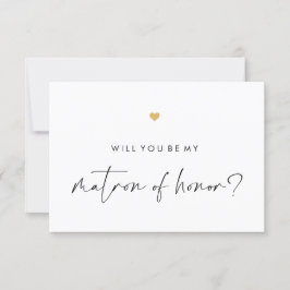 Kommer du att bli min Matron Script Guld Heart? Inbjudningar