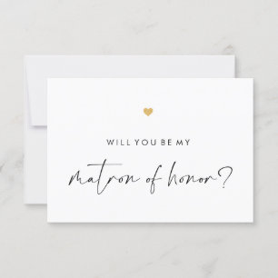 Kommer du att bli min Matron Script Guld Heart? Inbjudningar