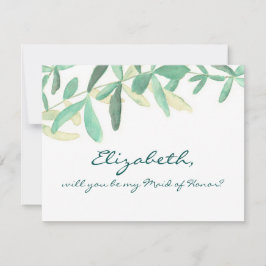 Kommer du att bli min moderna botaniska Maid of ho Inbjudningar