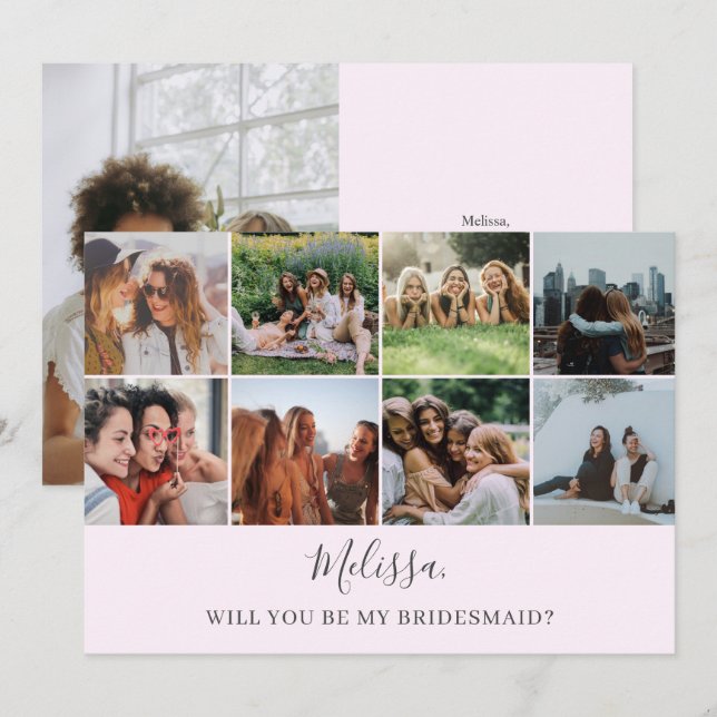 Kommer du att bli min moderna foto Collage Inv? Inbjudningar (Fram/baksida)