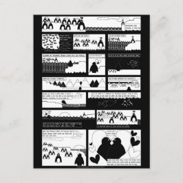 Kommer du att bli min Penguin? Svart BG Vykort