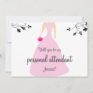 Kommer du att bli min personliga assistent? Rosa D Inbjudningar