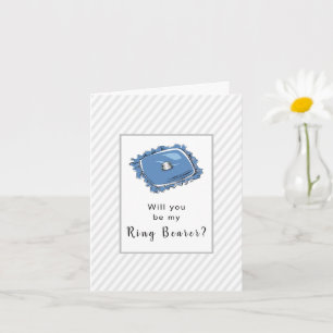 Kommer du att bli min Ring Bearer? Pillow med Ring Kort