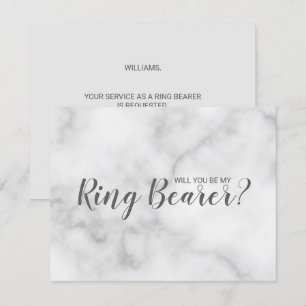 Kommer du att bli min Ring-bönare? Elegant Marble  Inbjudningar