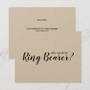 Kommer du att bli min Ring-bönare? Rustic Kraft Pa Inbjudningar
