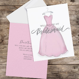 Kommer du att bli min Rosa Dress i Bridesmaid Brud Kort