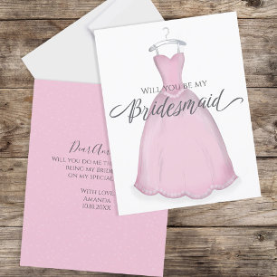 Kommer du att bli min Rosa Dress i Bridesmaid Brud Kort