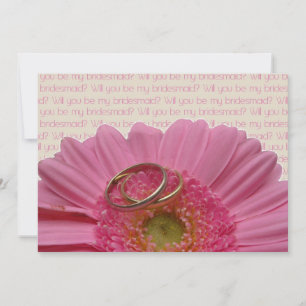 Kommer du att bli min rosa gerbera på brev? inbjudningar