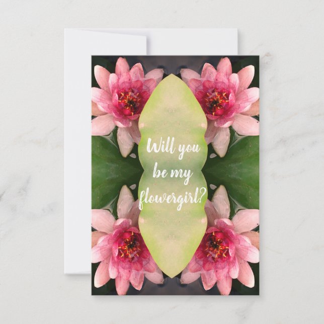 Kommer du att bli min Rosa Lotus Flowers? Inbjudningar (Framsida)