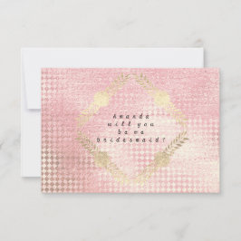 Kommer du att bli min Rosa ros Metallic Guld? Inbjudningar