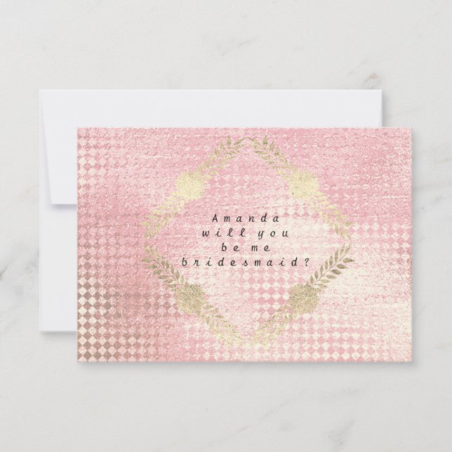 Kommer du att bli min Rosa ros Metallic Guld? Inbjudningar (Framsida)